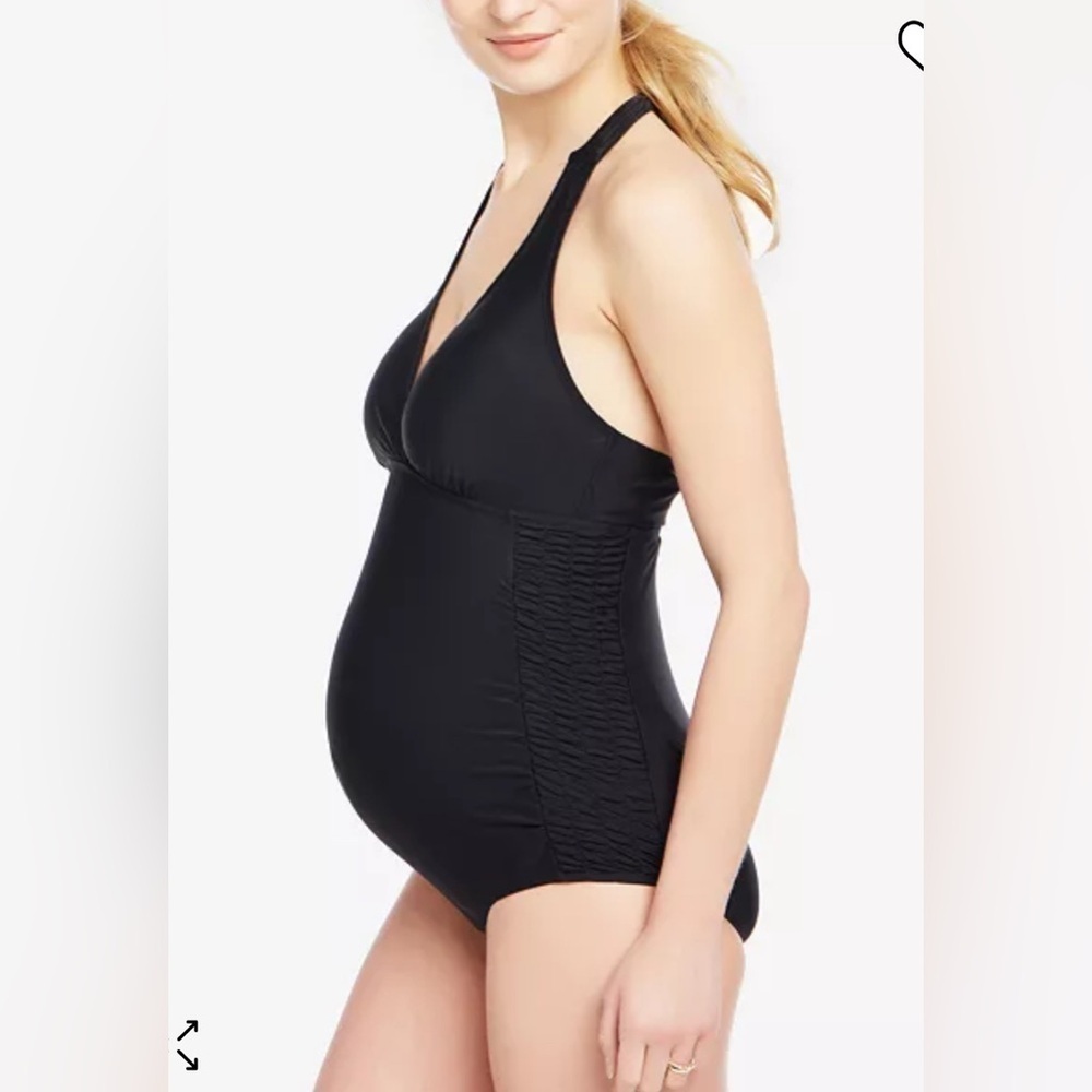 Motherhood Maternity Beach Bump™ Smocked Waist One-Piece Swimsuit Size Medium